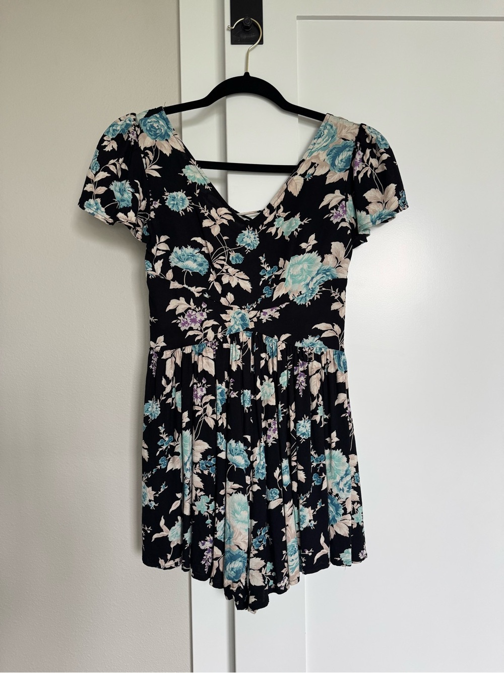 ASOS Black/Blue Floral Romper